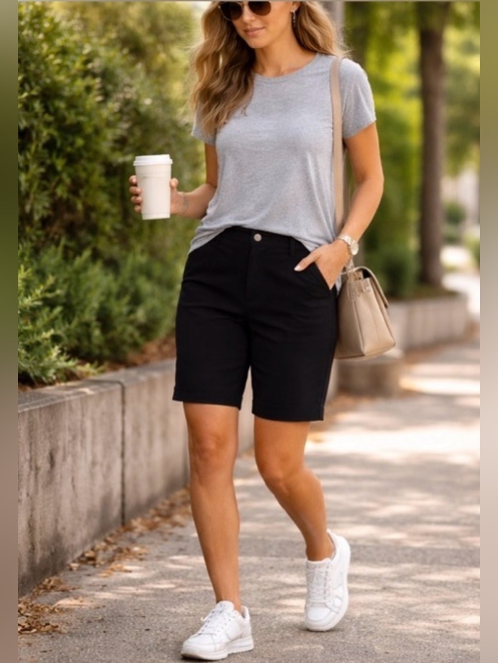 Karen Scott Black Bermuda Shorts Size 16 NWT Classic Casual Comfort Summertime